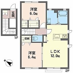 シャーメゾン　ラポール 2階2LDKの間取り