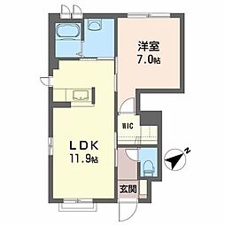 シャーメゾン城南 1LDKの間取図画像