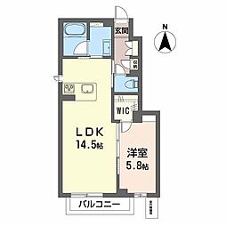 シティプラザ青森 D棟 1LDKの間取図画像