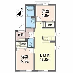 エトワールyB 2LDKの間取図画像