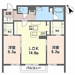 アイクレール 2LDKの間取図画像