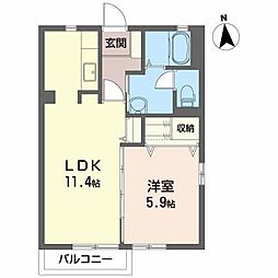 ルミエール 1LDKの間取図画像
