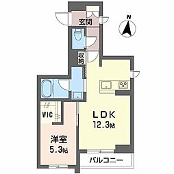 アジュール 1LDKの間取図画像