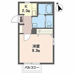 ハイツパルピト 1Kの間取図画像
