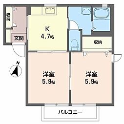 パストラルA 2Kの間取図画像
