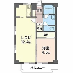 レジデンス堤 1LDKの間取図画像