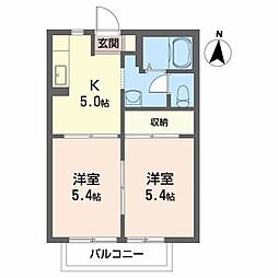 ベルカント成山B 2Kの間取図画像