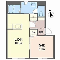 シャーメゾンルミエールB 1LDKの間取図画像