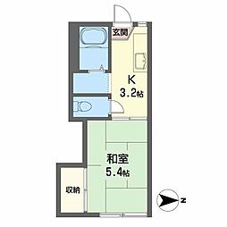 サン.マロンド 1Kの間取図画像