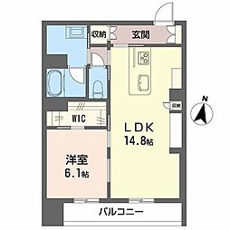 LUANA KAMISUGI 1LDKの間取図画像