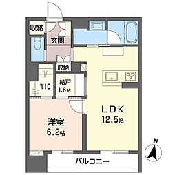 ＬＵＡＮＡ　ＫＡＭＩＳＵＧＩ 3階1LDKの間取り