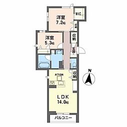 ＣＬＯＵ　ＤＥ　ＦＯＲＧＥ 1階2LDKの間取り