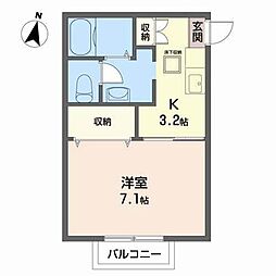サンクランツ 1Kの間取図画像