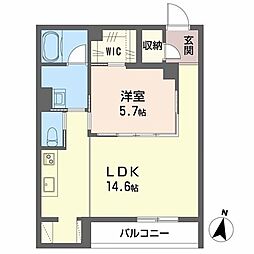LUANA KAMISUGI 1LDKの間取図画像