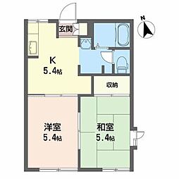 グラン・パティオ北上C 2Kの間取図画像