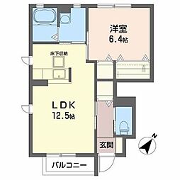 シャーメゾン泉崎西 1LDKの間取図画像