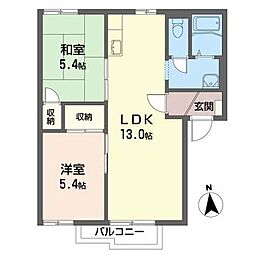 スクエアヴィF 2LDKの間取図画像