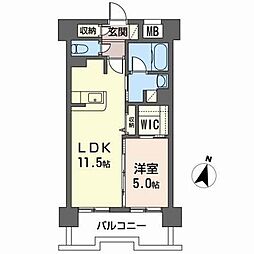 シャーメゾンステージ広瀬通 1LDKの間取図画像