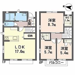 ヴィラ雅 3LDKの間取図画像