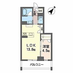 CLASSEUM連坊II 1LDKの間取図画像