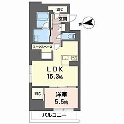 ナナアーク荒町 1LDKの間取図画像