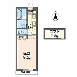 タウンコートエイト 1Kの間取図画像