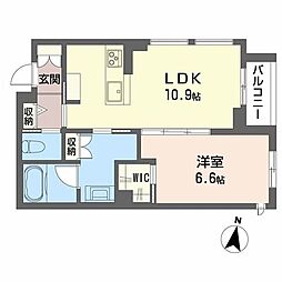 アンシャンテ長町南 1LDKの間取図画像