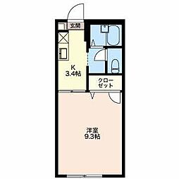 シルキーM 1Kの間取図画像