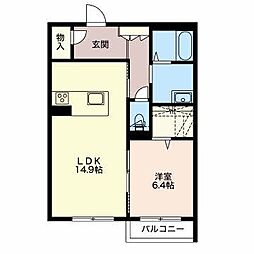 ジェネシス 1LDKの間取図画像