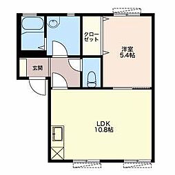 ファミール葵B 1LDKの間取図画像