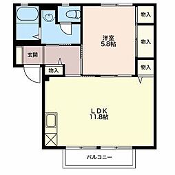 クリエート・ピース 1LDKの間取図画像