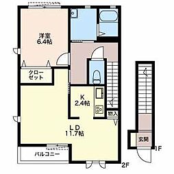 ブランシェ高丘北 1LDKの間取図画像