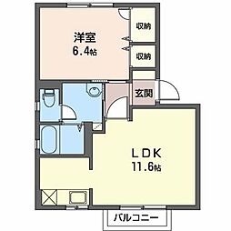 ベルセゾンA 1LDKの間取図画像