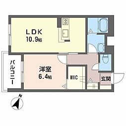 インペリアル 1LDKの間取図画像