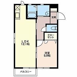 ドムス文京町 1LDKの間取図画像
