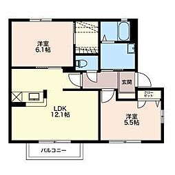 グリシナA棟 2LDKの間取図画像