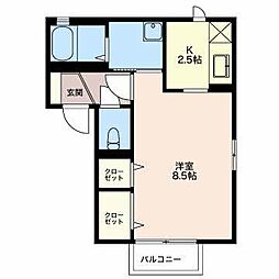アルセL 1Kの間取図画像