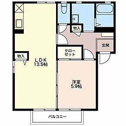 ライフタウンサンライズC 1LDKの間取図画像