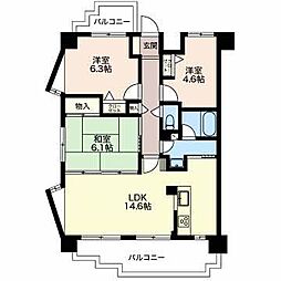 パン・シャトー 3LDKの間取図画像