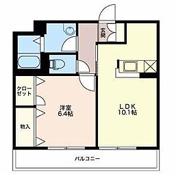 ベレオ笹口 1LDKの間取図画像