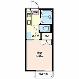 コーポミノリ 1Kの間取図画像