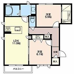 間取図画像 2LDK