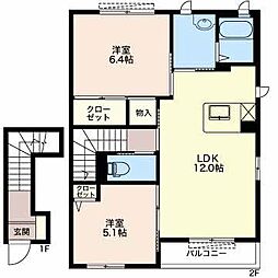 コーポソレイユ4 2LDKの間取図画像
