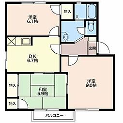 ラポーネEY 3DKの間取図画像