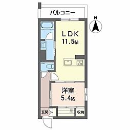 シャーメゾン　ヴェリテ 4階1LDKの間取り