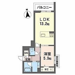 べレオ伊勢山 3階1LDKの間取り