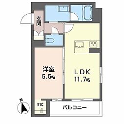 ユイマールIII 1LDKの間取図画像