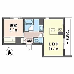 メゾン　ド　コリーヌ 3階1LDKの間取り