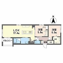 パストラルカーサ 2階2LDKの間取り