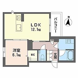 メゾンヒルズ瑞穂 1LDKの間取図画像